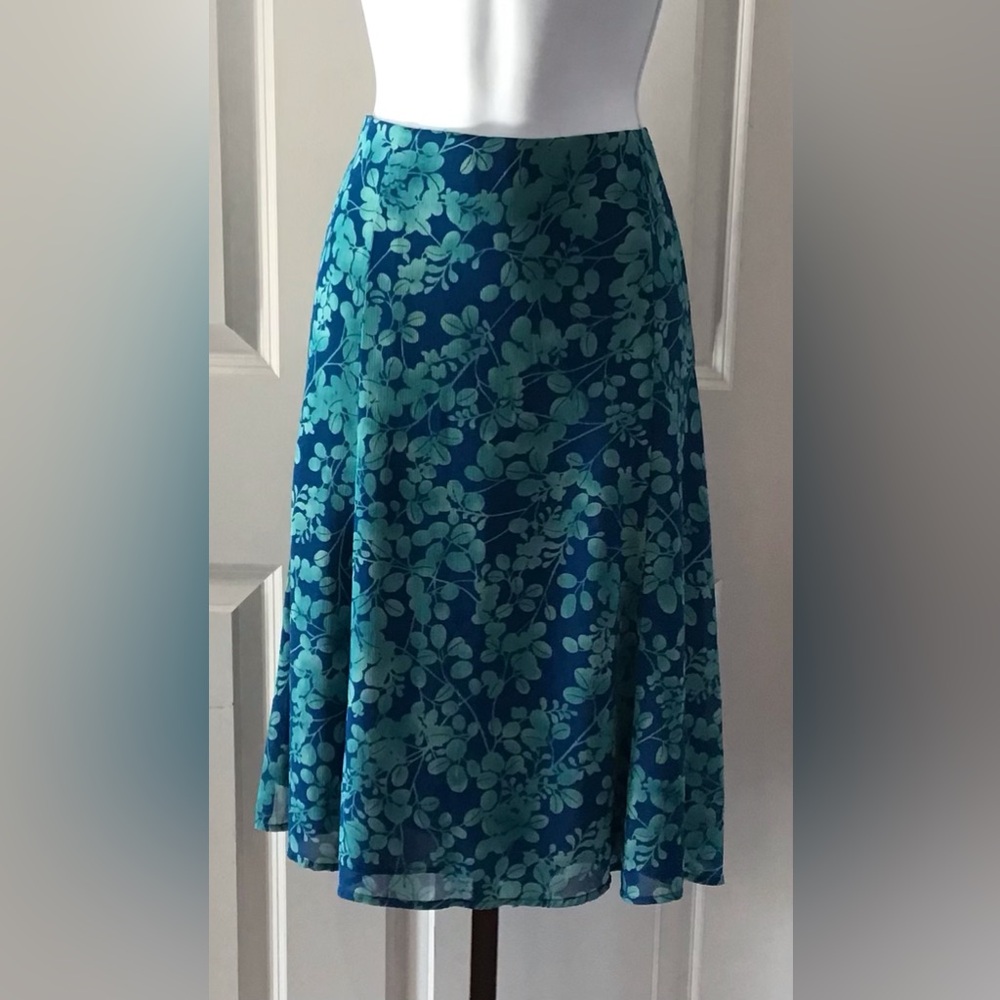 Evan-Picone Vintage Floral Blue Skirt